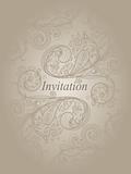vector invitation template with abstract  floral pattern