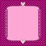 Romantic background with dots and hearts