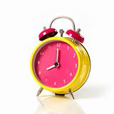 pink and yellow color clock