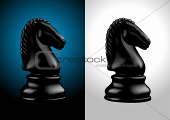 Chess Black Knight - Vector Illustration