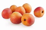 Fresh apricots isolated on a white background