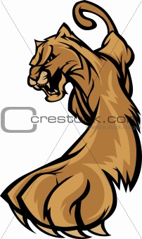 Cougar Mascot Body Prowling Graphic