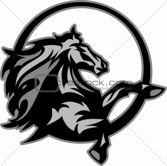Mustang Stallion Graphic Mascot Image