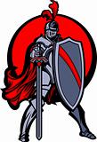 Knight Mascot with Sword and Shield
