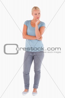 Gorgeous pensive woman posing