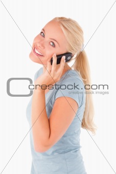 Cute woman on a phone