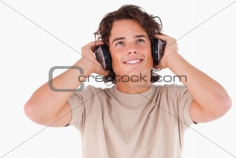 Smiling man with headphones