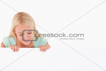 Woman looking at a whiteboard