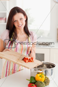 A woman cooking 