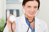 Gorgeous female doctor with stethoscope