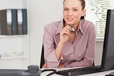 Businesswoman with glasses in office