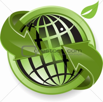 Globe And Green Arrows