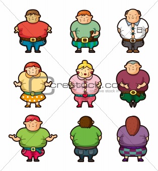 Cartoon Fat people icons