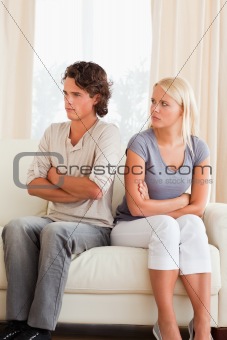 Portrait of an upset couple after an argument