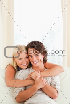 Portrait of a beautiful couple embracing each other
