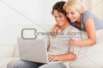 Couple shopping online