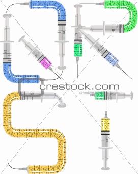 syringe alphabet