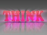 Word Think Red Pink 3D Letters