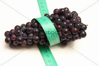 measuring tape around grapes