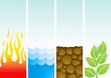 Four illustrations of the elements