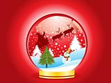 abstract christmas globe  with ice man