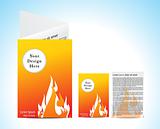 Abstract orange brochure with fire illustration