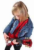 Little girl playing guitar