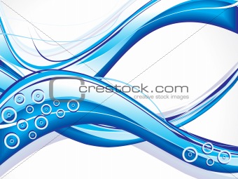 abstract blue wave background with circle
