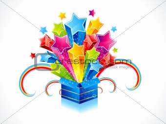 abstract colorful magic box with star