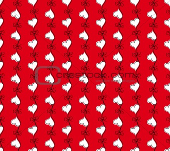 vector red seamless pattern with hearts
