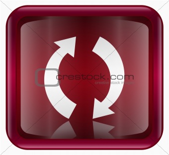 refresh icon red, isolated on white background