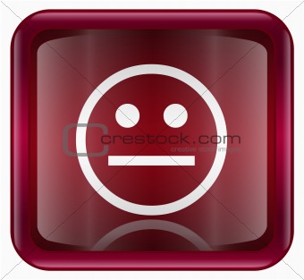 Smiley Face red, isolated on white background
