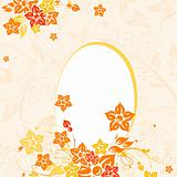 Easter egg with floral background, vector