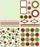 Scrapbook elements and patterns for design, vector