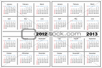 Free 2013 Yearly Calendar Template on Template Of A Calendar Of White Color  A Calendar For 2012 And 2013