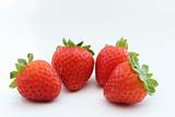 four juicy strawberries