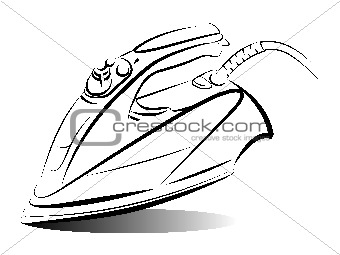 Drawing of the iron, vector illustration