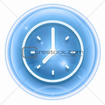 clock icon ice, isolated on white background.