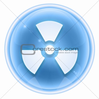 Radioactive icon ice, isolated on white background.