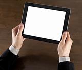 Holding Blank Tablet PC