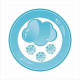cloud with snowflakes button