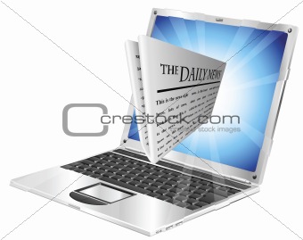 Newspaper laptop concept