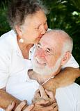 Senior Couple - Kiss for Husband