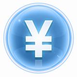 Yen icon ice, isolated on white background