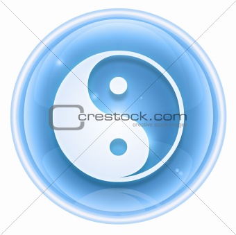 yin yang symbol icon ice, isolated on white background.