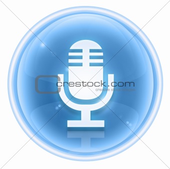 Microphone icon ice, isolated on white background
