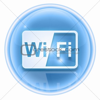 WI-FI icon ice, isolated on white background