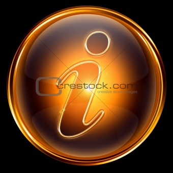 information icon gold, isolated on white background