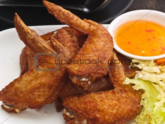 Fried Chicken wing on plate