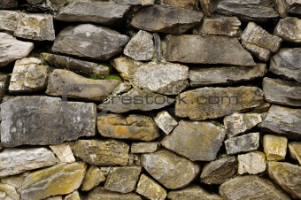 Wall of non-masonry rock